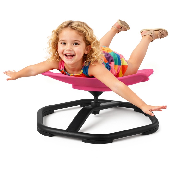 Szenzoros forgószék gyerekeknek, elefánt design, piros, 54x54x25.5cm