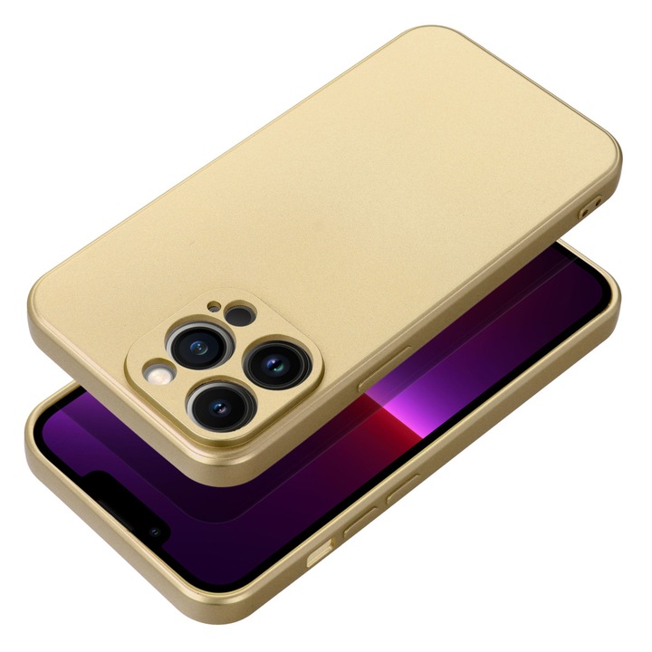 METALLIC tok iPhone 16e / SE4 2025 kompatibilis, arany metallic case gold