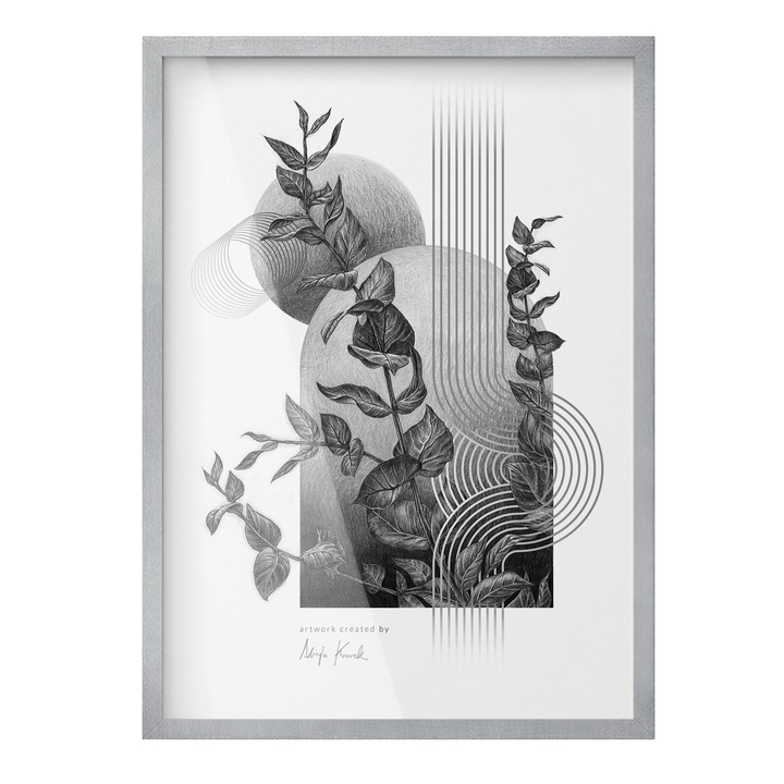 Strapabíró Fali Fotókeret, Coloray, Fali Dekoráció, Ideális Fotókhoz, Képekhez, Emlékekhez, Ezüstszín, 50 x 70 cm, 010770790040300282903