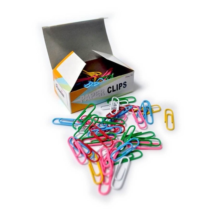 Agrafe de birou colorate, 2-28 mm, set 25 cutii