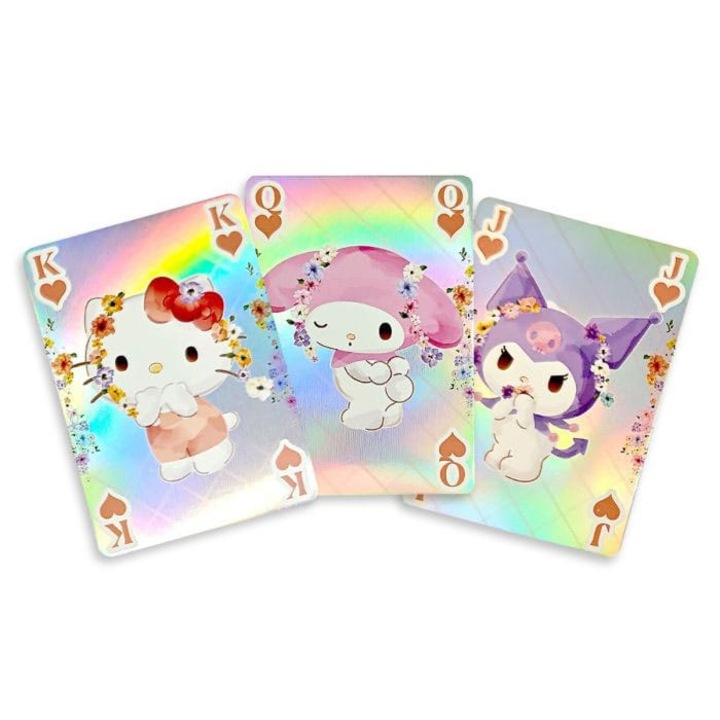 54 db-os holografikus játékkártya szett Hello Kitty és barátai, többszínű, 6x9 cm