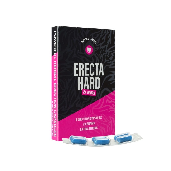 Таблетки Erecta Hard, Devils Candy, 6 капсули, 350 мг, натурални, за подобряване на ерекцията