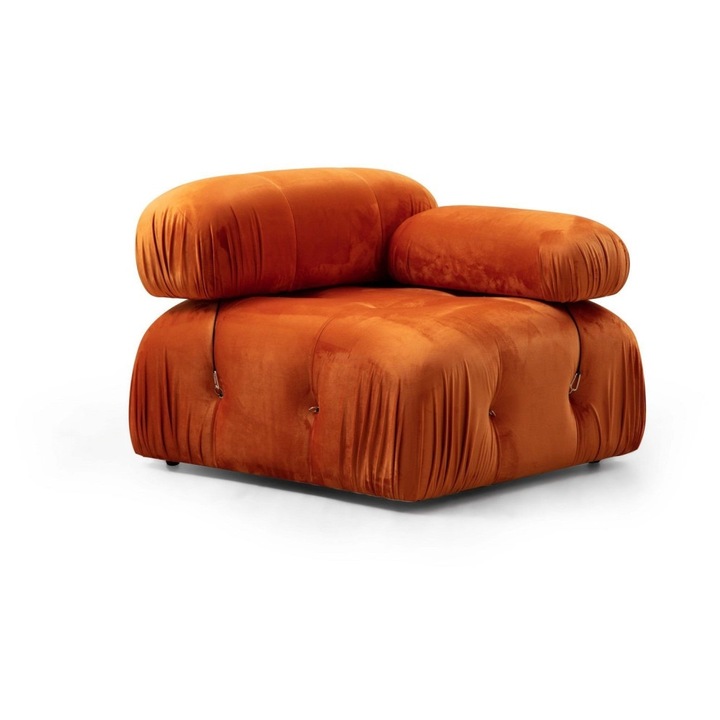 Canapea modulara Bubble, textil, portocaliu, 95x95x75 cm