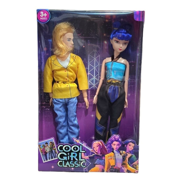 Set 2 Papusi, K Pop Demon, muzicale, multicolor, 29 cm