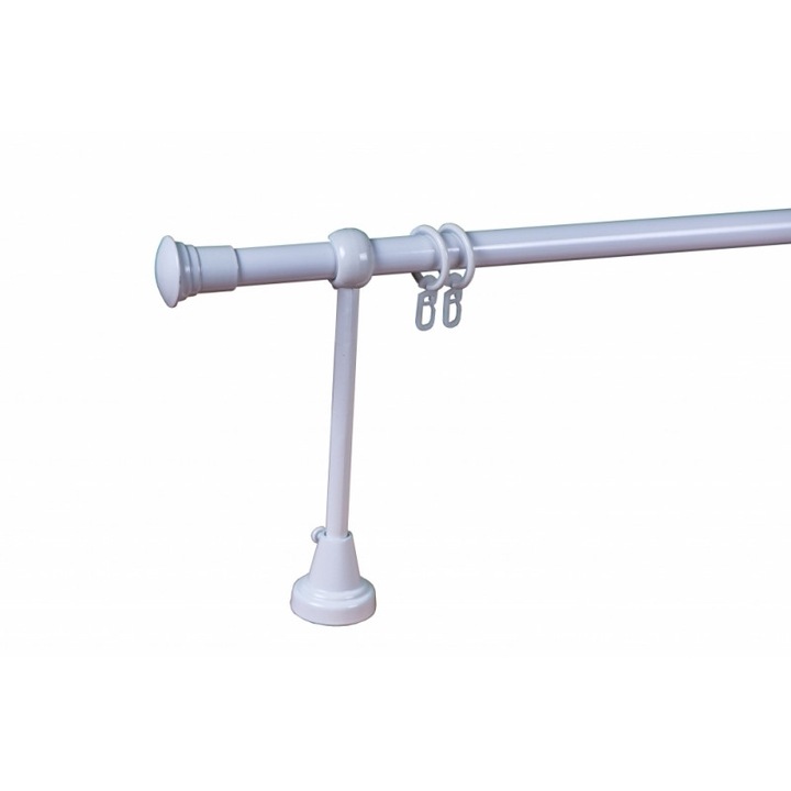 Galerie pentru draperie si perdea metal 19 mm AUSTRALIA simpla, alb, 200 cm, capete MELBOURNE