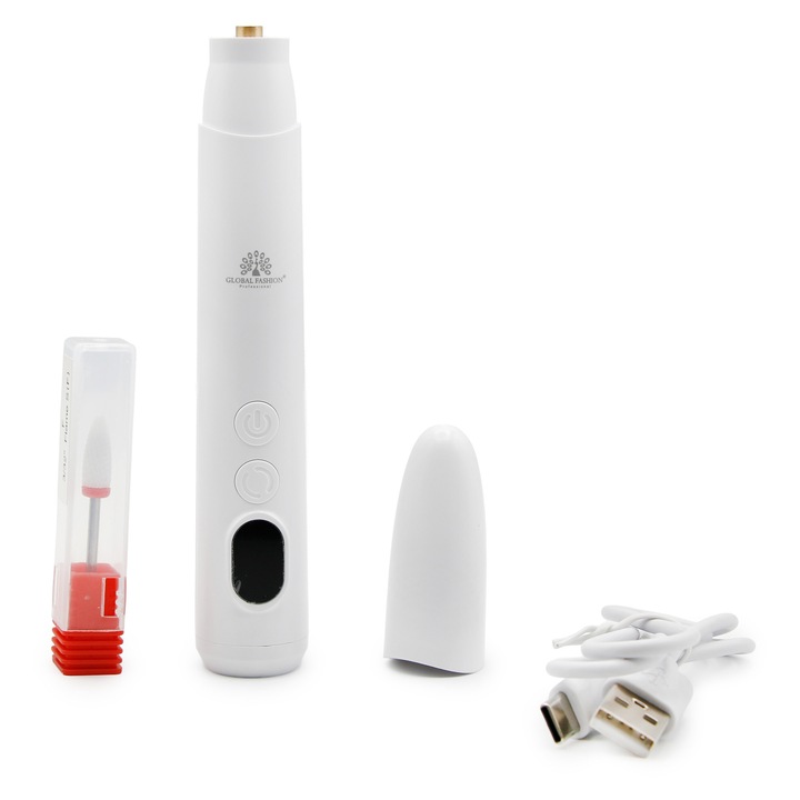 Freza-mandrina 2in1 si lanterna UV, Global Fashion, 2W, 18k rpm, GX10, alb