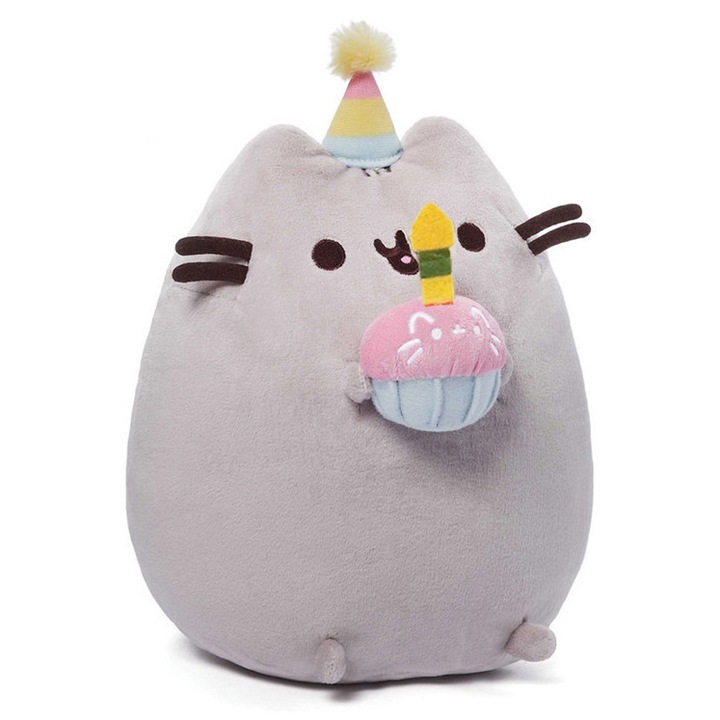 Плюшена играчка Pusheen, коте с торта, супер мек плюш, безопасен за деца, 20 см