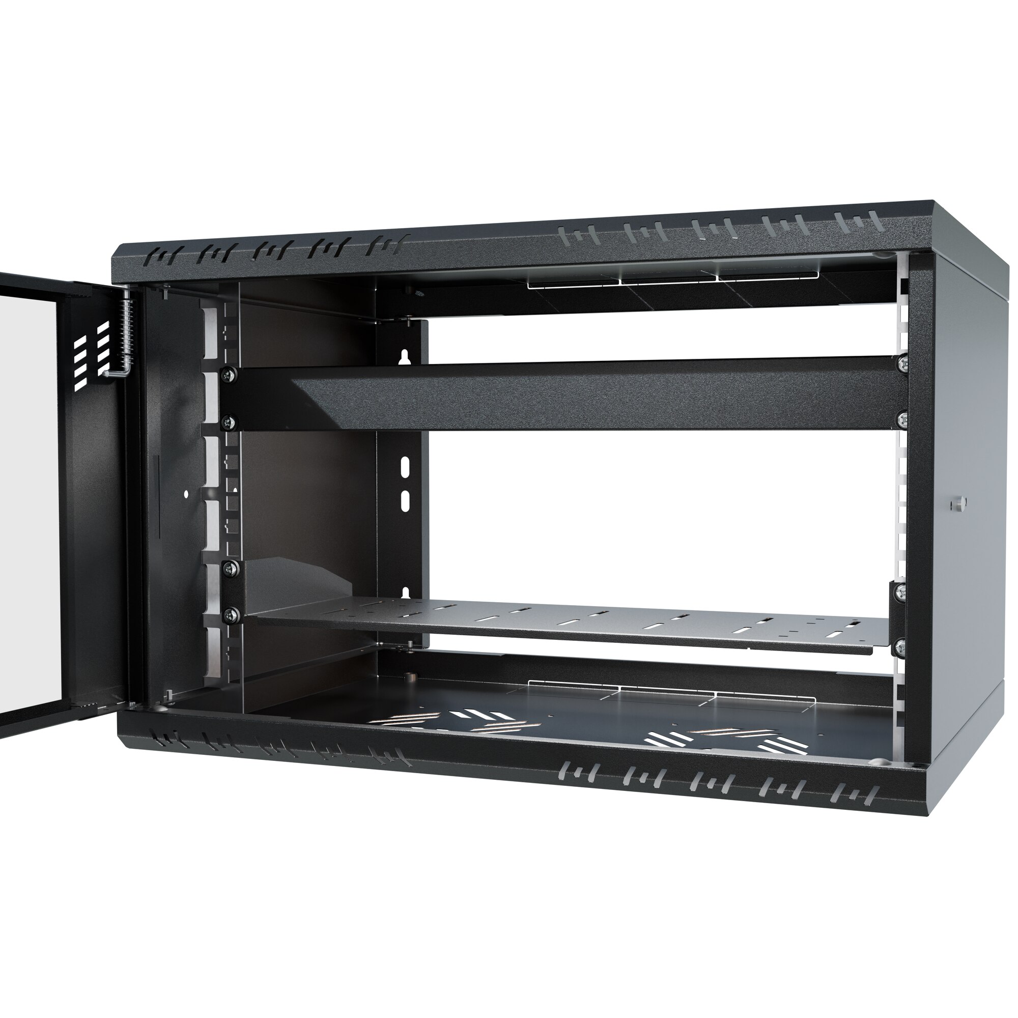 Set de dulap RACK 19” 6U 350mm + raft RACK + capac Stalflex - eMAG.ro