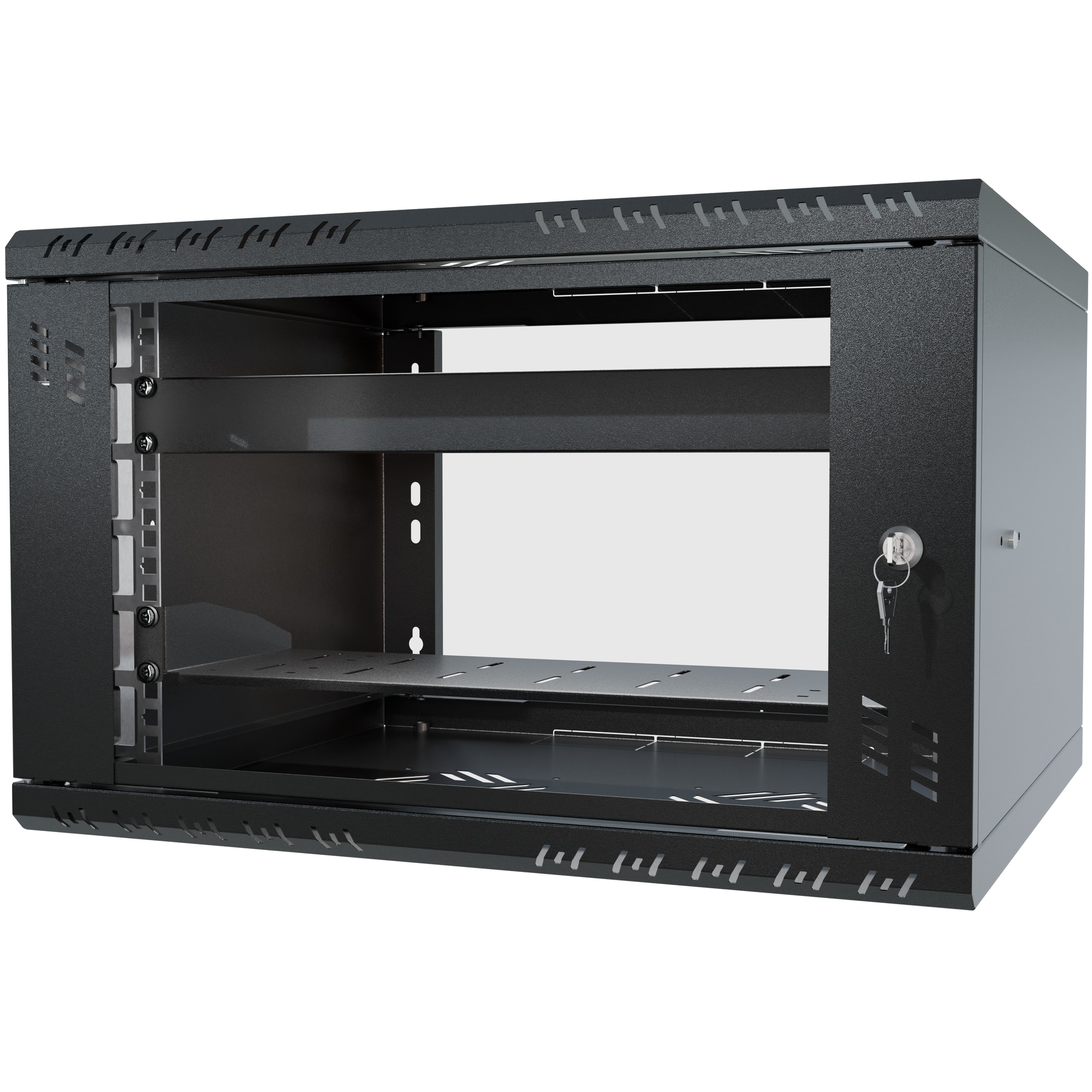 Set de dulap RACK 19” 6U 450mm + raft RACK + capac Stalflex - eMAG.ro
