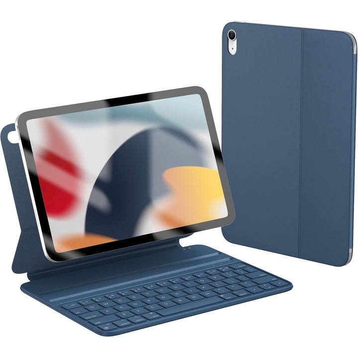 Etui cu tastatura pentru iPad 10 gen 2022, ultracine, 0.035 inch, 0.95 kg, incarcare magnetica, baterie 300mAh