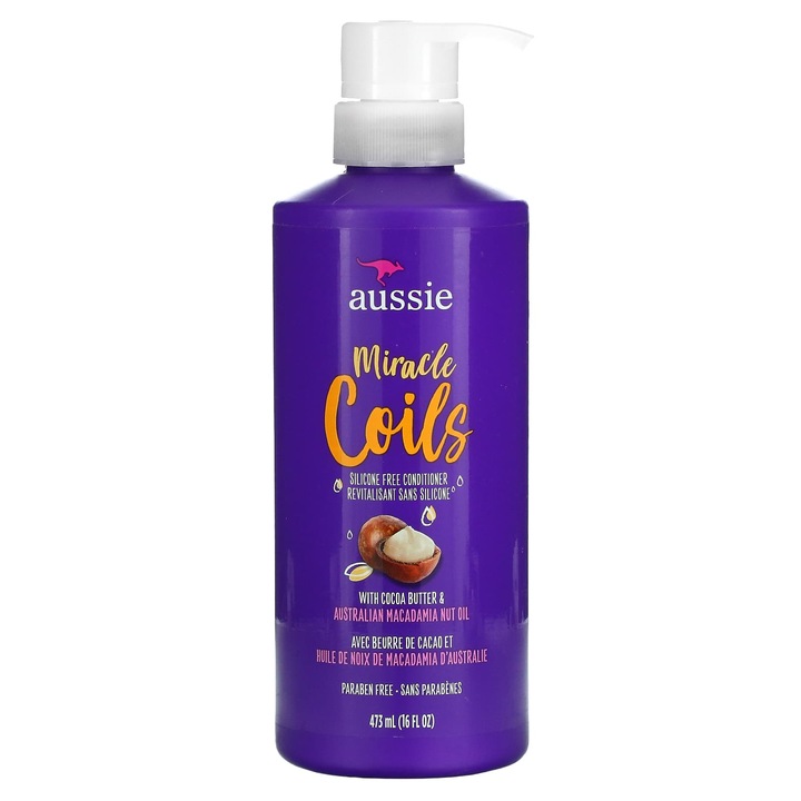 Hajbalzsam, Aussie, Csodálatos Spirálok, 473ml, kakaóvajjal és makadámiaolajjal, parabén- és szilikonmentes