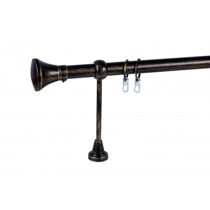 galerie metal 25 mm BRAZILIA simpla, negru-auriu, 300 cm, capete BELO HORIZONTE