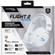 Casti gaming wireless HyperX Cloud Flight 2, iluminare RGB personalizabila cu placute detasabile pentru cupe, autonomie max 100 ore, 2.4GHz/Bluetooth, software NGENUITY, Instant Pair cu anumite laptopuri OMEN, multiplatforma, drivere 50 mm, alb