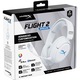 Casti gaming wireless HyperX Cloud Flight 2, iluminare RGB personalizabila cu placute detasabile pentru cupe, autonomie max 100 ore, 2.4GHz/Bluetooth, software NGENUITY, Instant Pair cu anumite laptopuri OMEN, multiplatforma, drivere 50 mm, alb