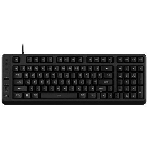 Tastatura gaming HyperX Eve 1800, iluminare RGB personalizabila in 10 zone, butoane media integrate, switch-uri cu membrana, software NGENUITY, negru