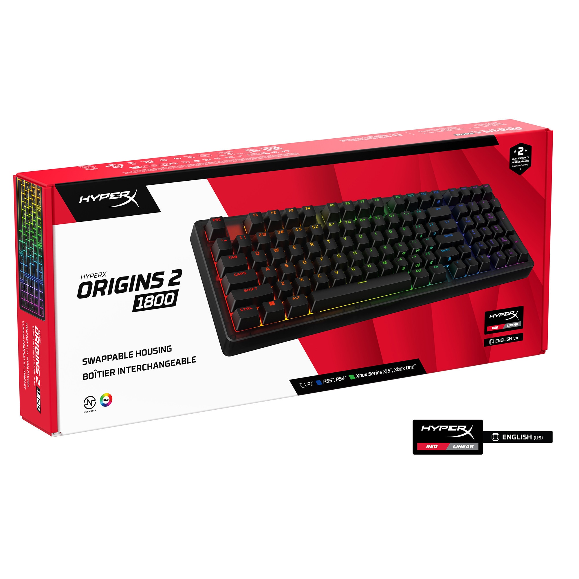Harry② Tastatura gaming mecanica HyperX Origins 2 1800, iluminare RGB