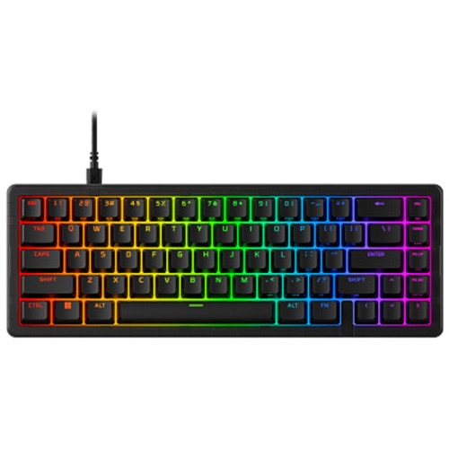 Tastatura gaming mecanica HyperX Origins 2 65, iluminare RGB personalizabila, switch‑uri Hot‑Swap, profil taste inalt, layout 65%, polling rate max 8K, unghi ajustabil, software NG