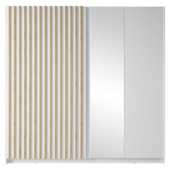 Dulap cu usi glisante Tenvu, MIRJAN 24, alb + stejar artisan, 62x201x199 cm