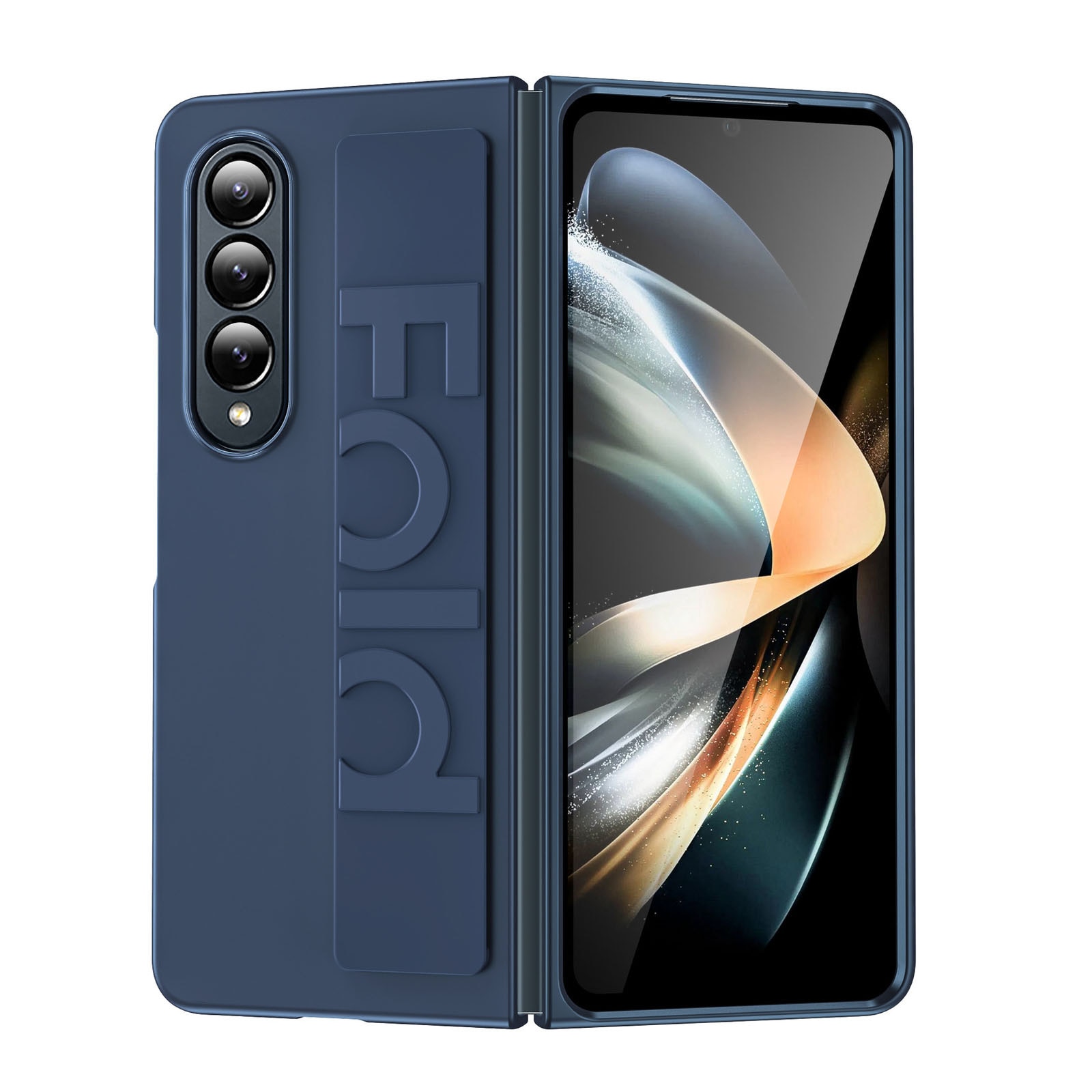Huse telefoane, AFKSMILE, compatibila cu Samsung Galaxy Z Fold 3, Prindere Sigura cu Curea Elastica, Protectie completa, Anti-soc, Decupaje Precise, Rezistenta la impact, Pentru barbati si femei, PC, Albastru Inchis