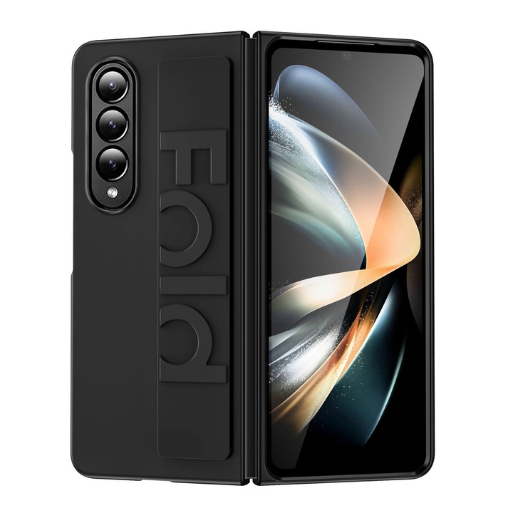Huse telefoane, AFKSMILE, Husa de protectie compatibila Samsung Galaxy Z Fold 3, Prindere Sigura cu Curea Elastica, Protectie completa, Anti-soc, Decupaje Precise, Rezistenta la impact, Pentru barbati si femei, PC, Negru
