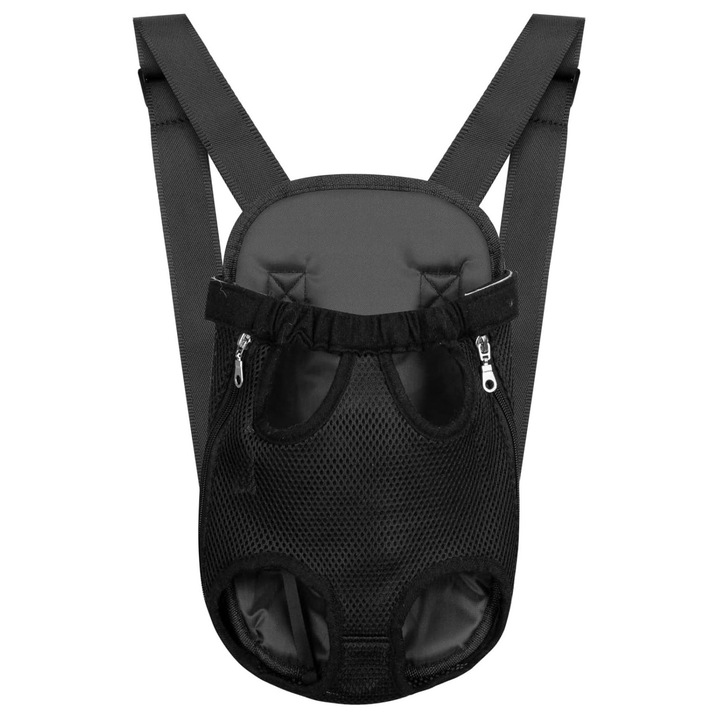 Rucsac tip ham/marsupiu FurryVoyager Doty®, pentru transport animale mici/talie mica/foarte mica, marime S, 28x19 cm, sustine pana 1.25kg, sigur, confortabil, design ergonomic, negru