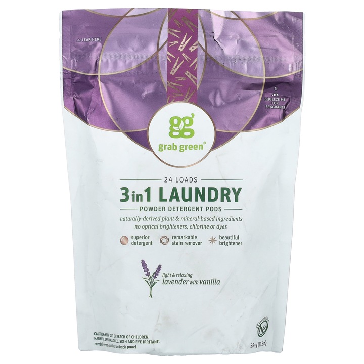 Detergent rufe, capsule 3 in 1, lavanda cu vanilie, 24 spalari, 384 g