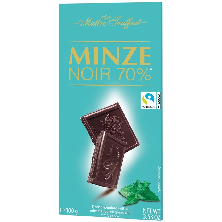 Maitre Truffout Noir cu Menta 70% 100g ciocolata