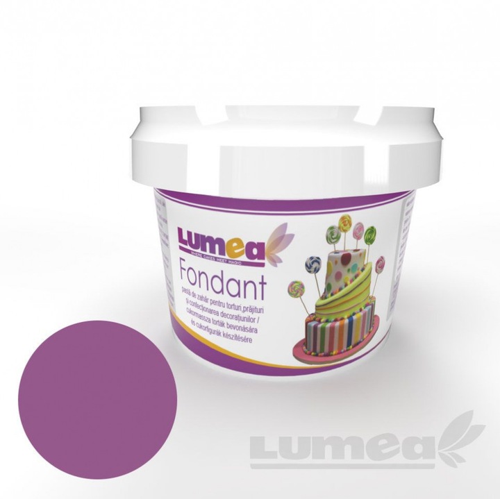 Fondant neon lila, 400 g, Lumea, rugalmas, vanília ízű