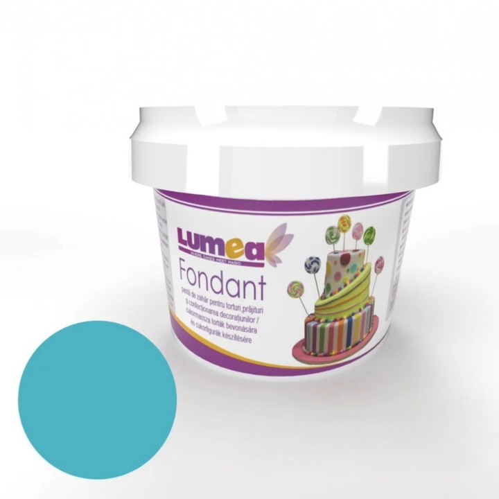 Neonkék fondant, Lumea, 400g, finom textúra, dekorációhoz alkalmas