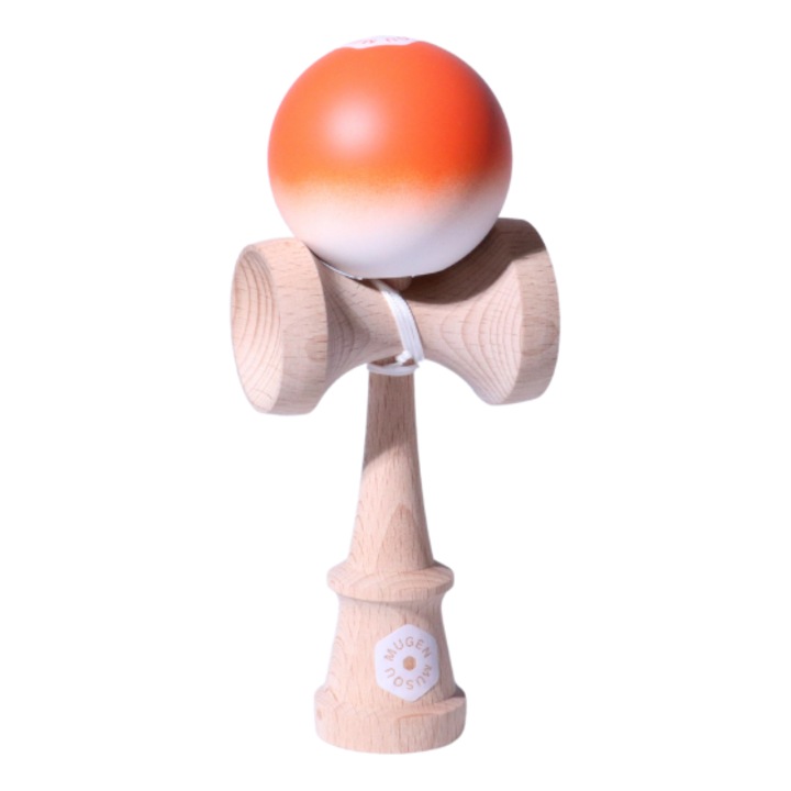 Kendama MUGEN MUSOU RAINBOW, Portocaliu, Lemn Natural, Varf