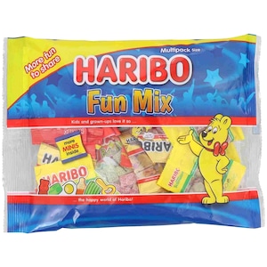Jeleuri Haribo Fun Mix Minis, 350g, pachet cu 22 pliculete, arome variate