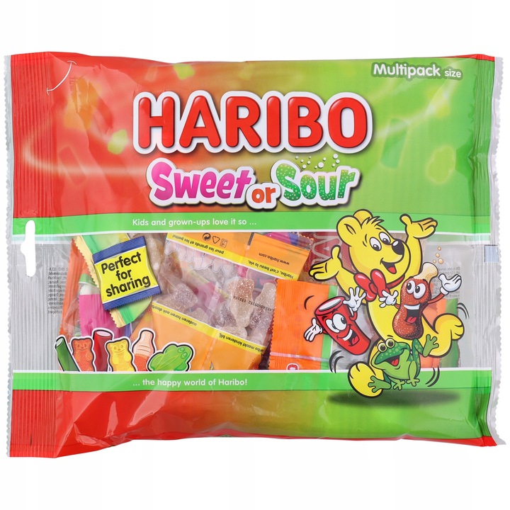 Jeleuri Haribo Dulce Acrisor 350g, 15 pliculete mini, multicolor