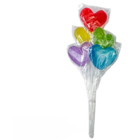Acadele Colorate Set 5 acadele Love Lollies, aromă de fructe, 50 g - eMAG.ro