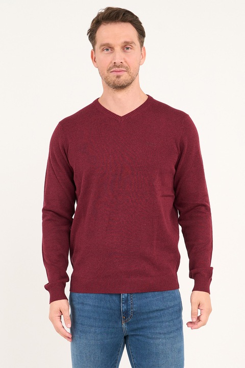 Lee Cooper, Pulover uni cu decolteu in V, Rosu