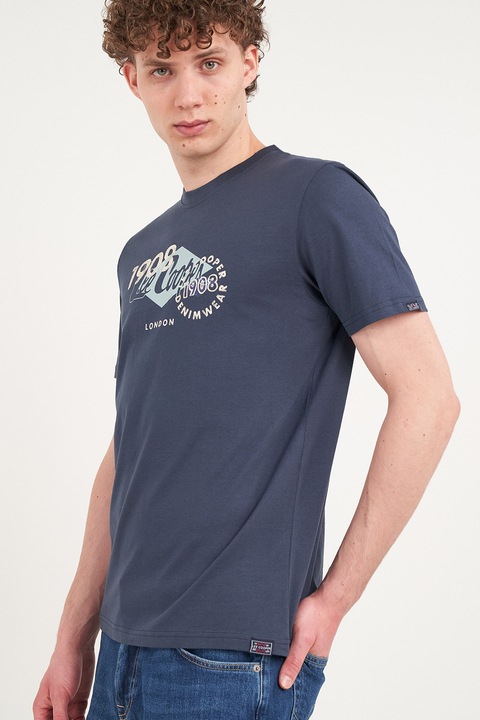 Lee Cooper, Tricou din bumbac cu model grafic, Bleumarin
