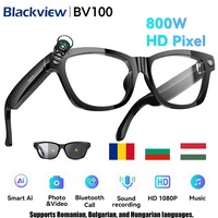 Ochelari inteligenti cu traducere AI Blackview BV100, Camera de 800W, Camera ascunsa 1200P, pentru barbati si femei, Asistent vocal cu inteligenta artificiala, interpretare simultana, Difuzoare duale incorporate, BT5.4,220MAH, Negru