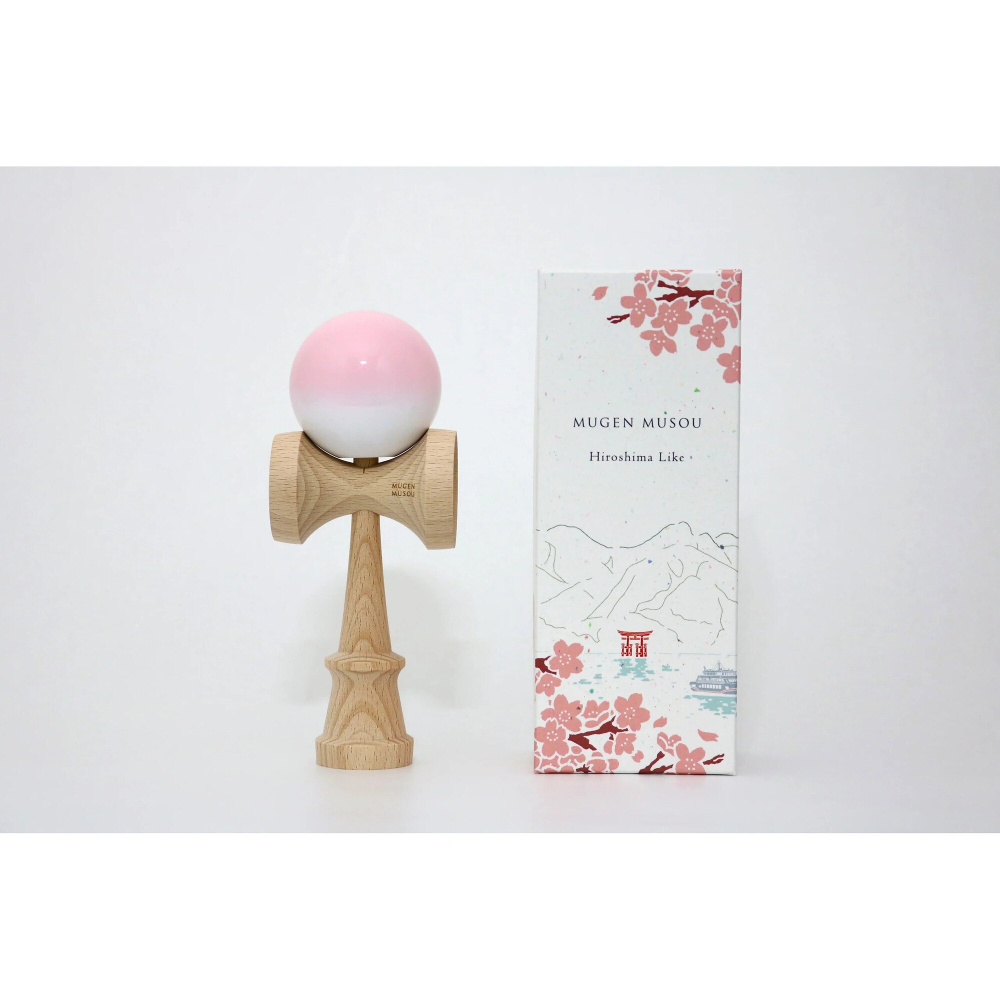 Kendama MUGEN MUSOU Hiroshima Like – Sakura Pink, Lemn Natural