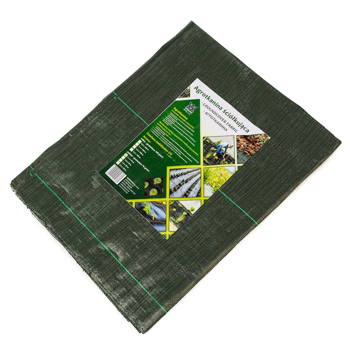 Wimar WM talajtakaró fólia, 3,2m x 10m, fekete zöld csíkokkal, 70g/m²