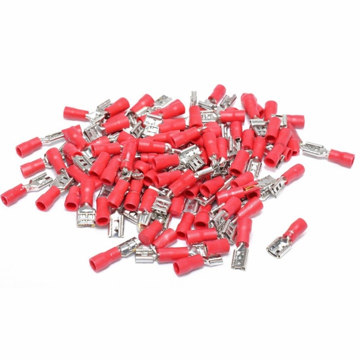 Set 100 Papuci electrici rosii mama 4.8mm