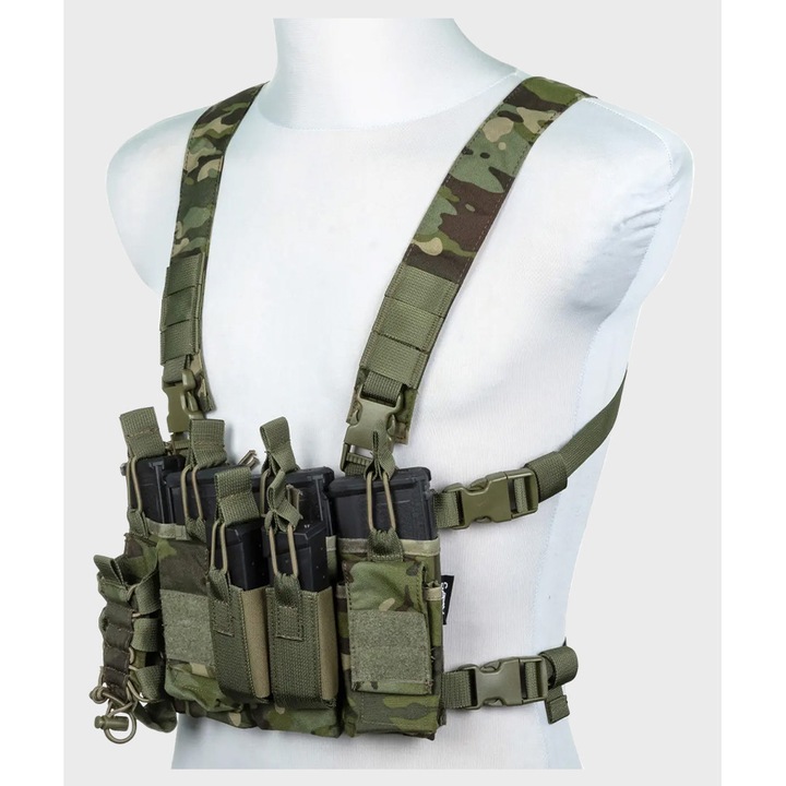 Vesta Tactica, Specna Arms, Chest Rig Adaptiv, Material Cordura 500D, Incarcatoare Pentru Magazine, Sistem De Bretele H, Velcro Pentru Plate Carrier, Usoara, Multicam Tropic