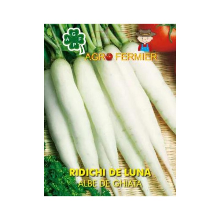 PACHET 5* Seminte de ridichi de luna ALBE DE GHIATA, 5g, AgroFermier