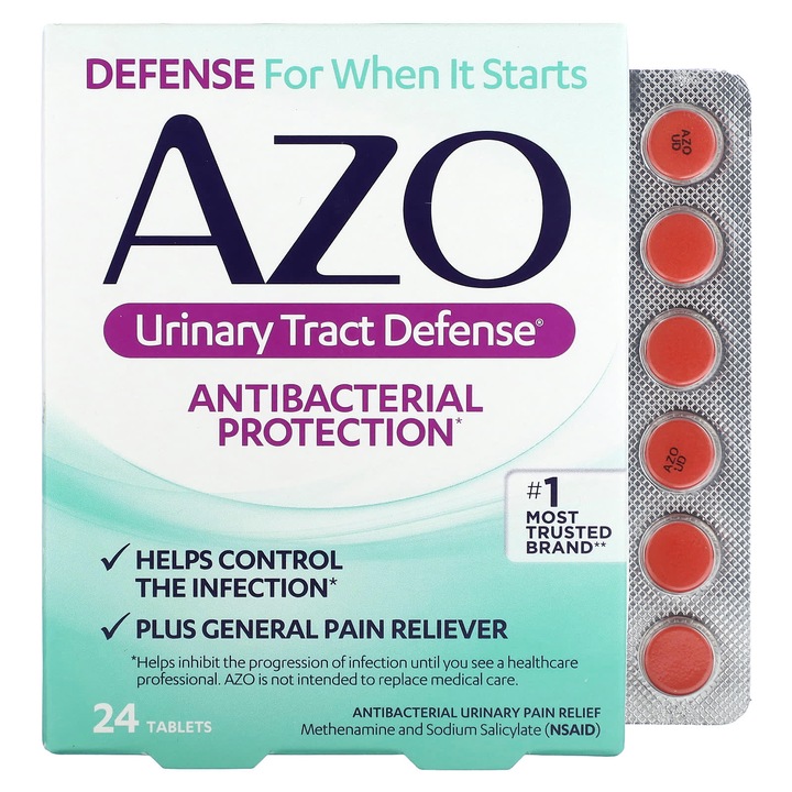 AZO, Aparare tract urinar, 24 tablete, protectie antibacteriana, analgezic general