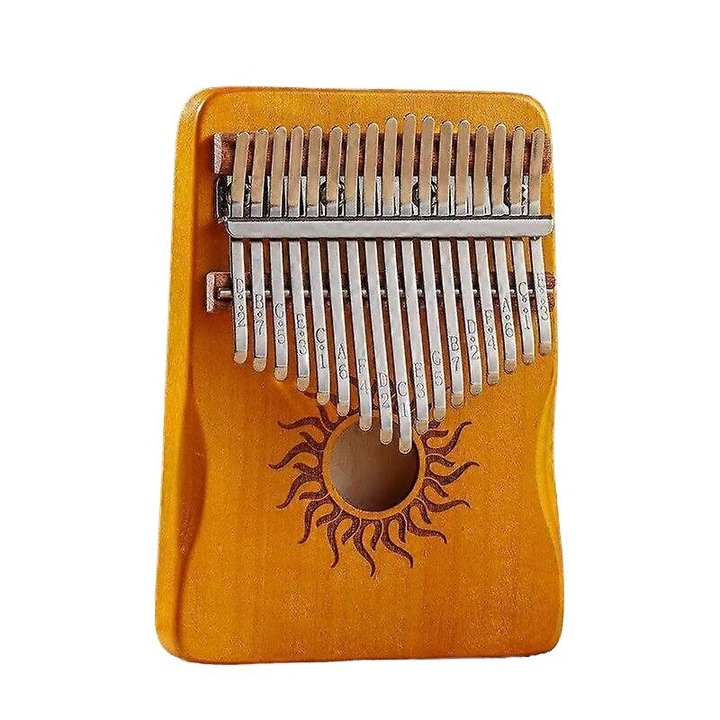 Kalimba 17/21 chei, din lemn de artar, cu orificiu de sunet, 12x11cm/15x13cm