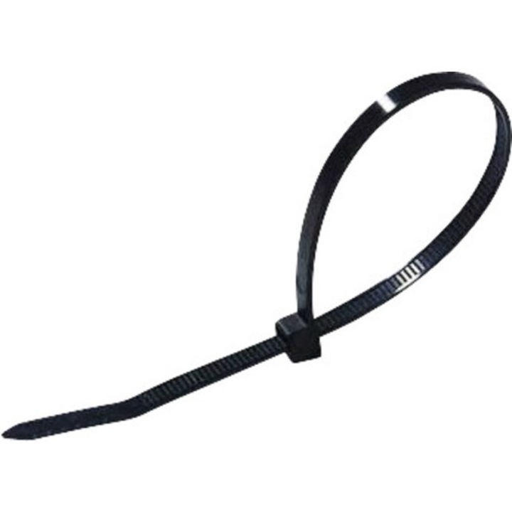 Colier plastic/soricei prindere Novelite 3, 6x200 mm, 100 bucati, negru