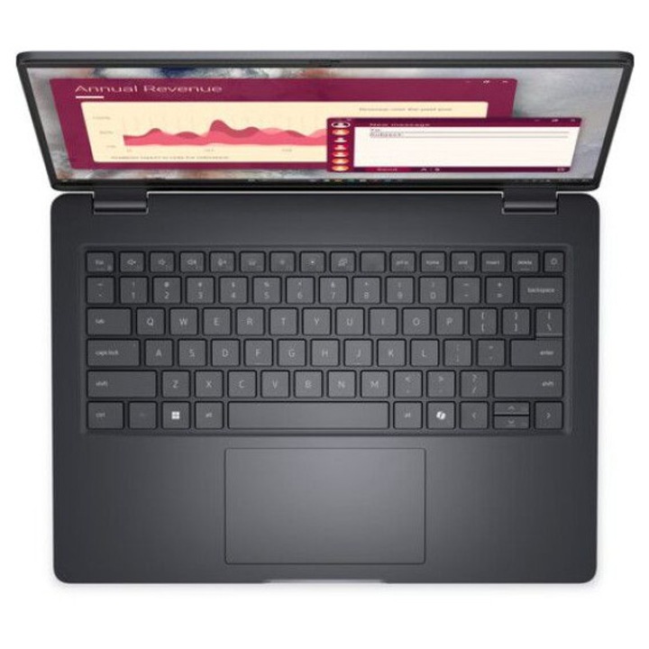 Laptop Dell Pro 14 PC14250, 14 hüvelykes 1920 x 1200, Intel Core 5 120U 10 C / 12 T, 1.8 GHz - 5.0 GHz, 12 MB gyorsítótár, 15 W, 16 GB DDR5-SDRAM, 512 GB SSD, Intel Graphics, Windows 11 Pro, Német billentyűzet
