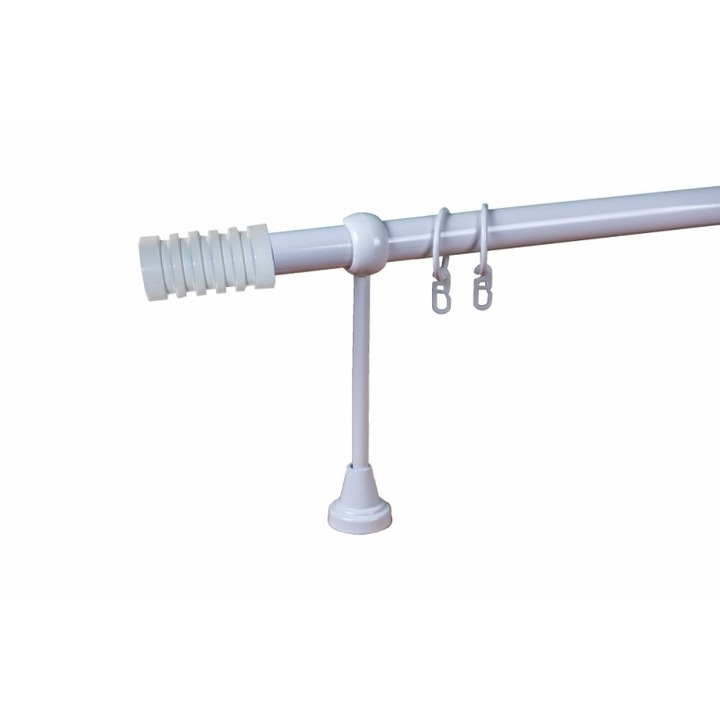 galerie metal 25 mm BRAZILIA simpla, alb, 300 cm, capete SAO PAULO