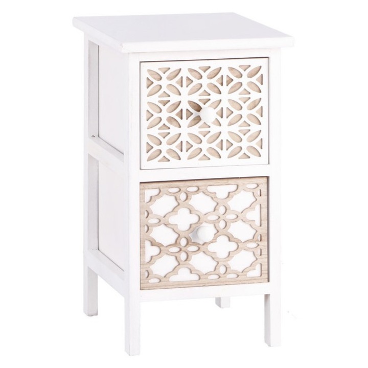 Comoda lemn alb maro 26 x 32 x 46.5 cm