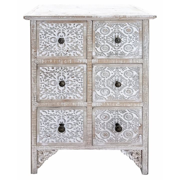 Comoda lemn alb maro 51 x 30 x 70.5 cm