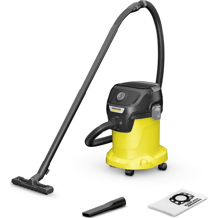 Прахосмукачка за мокро и сухо почистване KARCHER KWD 3 1.628-442.0, 1000 W, капацитет 17 л, жълта