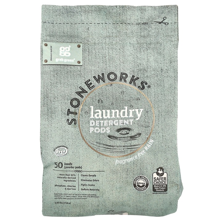 Mosókapszula, Grab Green, Stoneworks, 50 mosás, 750 g